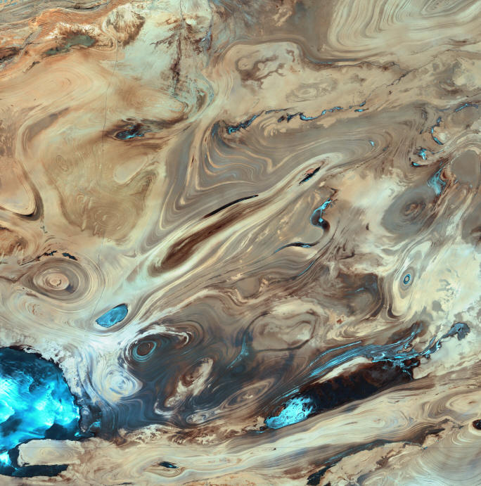 Dasht-e Kavir (NASA and Wikimedia Commons).