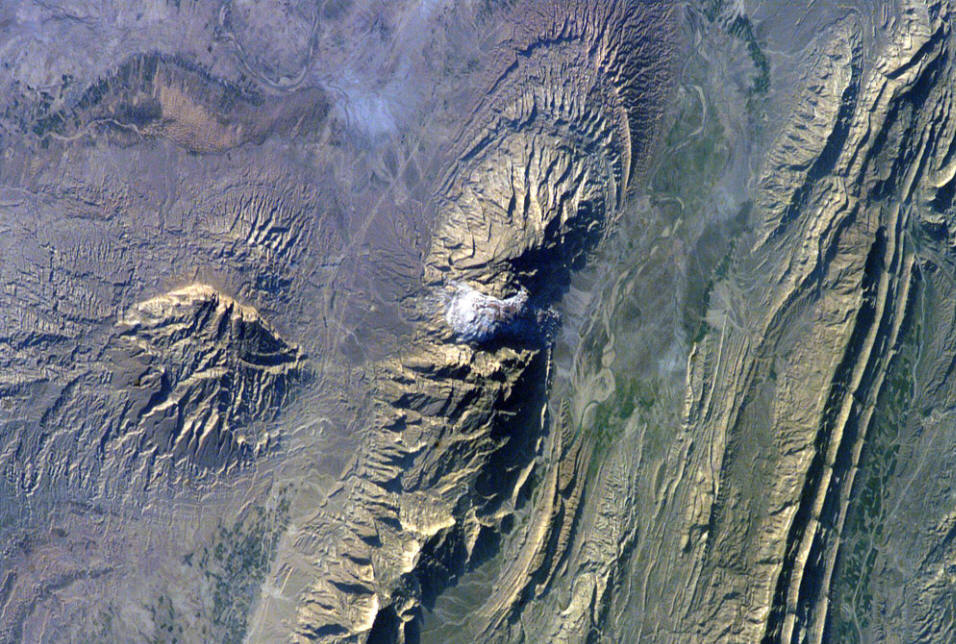 Salt dome, Zagro Mounatins, from NASA and Wikimedia Commons.