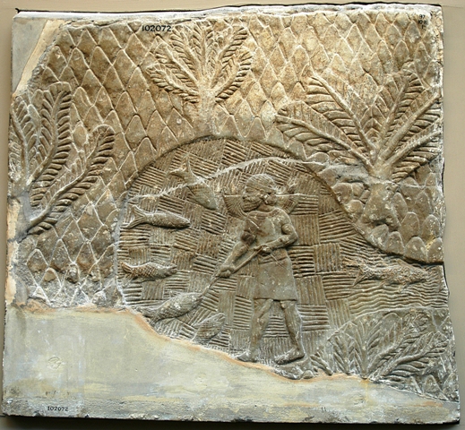 Assyrian fisherman about 700-692 B.C., Southwest Palace, Nineveh, 